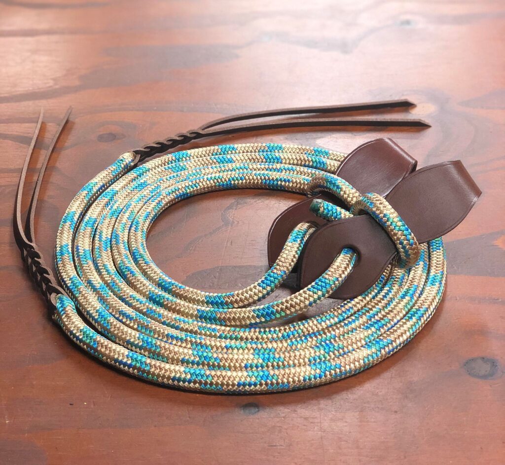 Rope Reins with Leather Slobber Straps - Lanskeys Saddlery