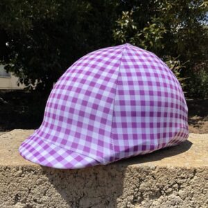 Helmet Cover purple Gingham