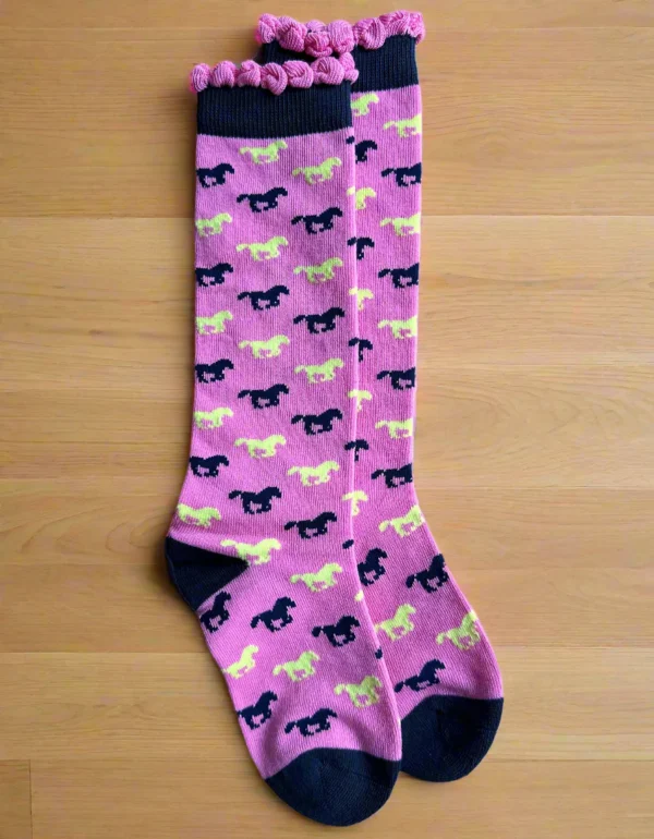 Pink Riding Socks GiddyUp Girl Poppy Pink Riding Socks - Lanskeys Saddlery