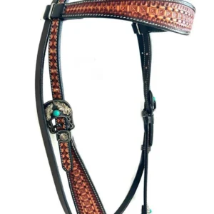 The Virginian Basket Tooled Headstall