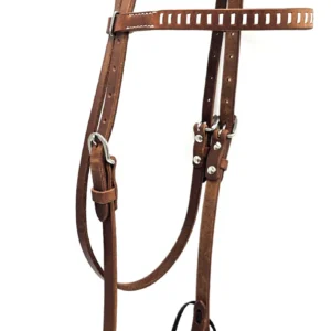 Toprail Browband Headstall With Rawhide Weaving