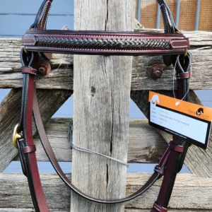 Toprail Contrast Thin Plait Browband Bridle