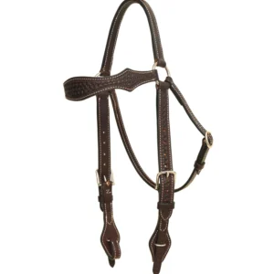 Toprail "MEMPHIS" Diamond Stamped Quick Change Headstall