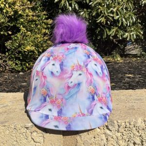Helmet Cover Trinity with detachable lilac pom pom
