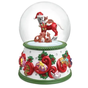 Breyer Stablemates Foal & Foxy Forest Friends Musical Snow Globe