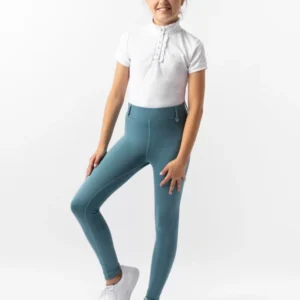Horze Dea Kids´ Riding Tights With Full Grip - Artic Blue