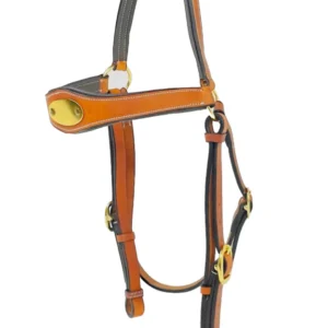 Toprail Equine ROXBY" Barcoo Padded Shaped Brow-Brass Plate