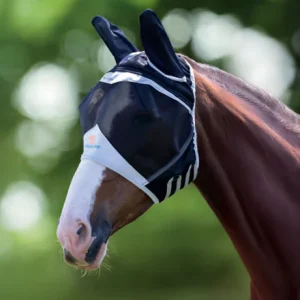 Shires FlyGuard Pro Fine Mesh Fly Mask with Ears Navy