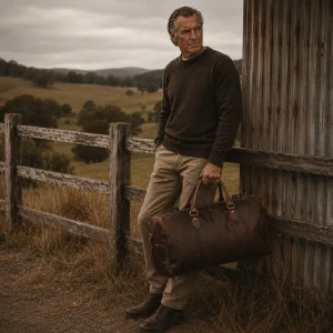 Greenwood Leather Large Leather Duffle Bag